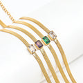 JOOLIM Jewelry Wholesale Snake Chain Rectangle Zirconia Herringbone Stainless Steel Necklace Non Tarnish Jewelry 2022