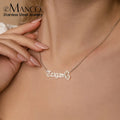 EManco Women's Customized Name Necklace Fashion Accessory with Skeleton Letter Butterfly Pendant Stainless Steel Box Chain Gift