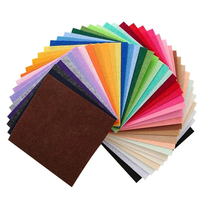 High Density Plain 100% Polyester Non Woven Felt Fabric Sheets Square for Kids DIY Sewing Crafts Patchwork Letter Patches