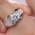 CAOSHI Luxury Ladies Silver Color Finger Rings Round Cut Prong Setting Full Zircon Bridal Women Wedding Ring