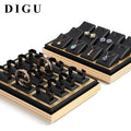 DIGU Large Capacity champagne Metal Edge Black PU Leather Bangle Pendant Earrings Jewellery Display Tray for Retail Shop