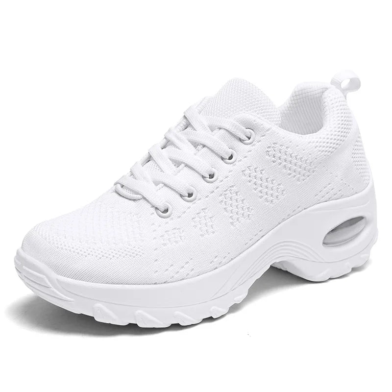 Women Thick Bottom Solid Air Cushion Shoes Fashion Trend Ladies Casual Shoes Lightweight Comfortable Women Running Sport Shoes