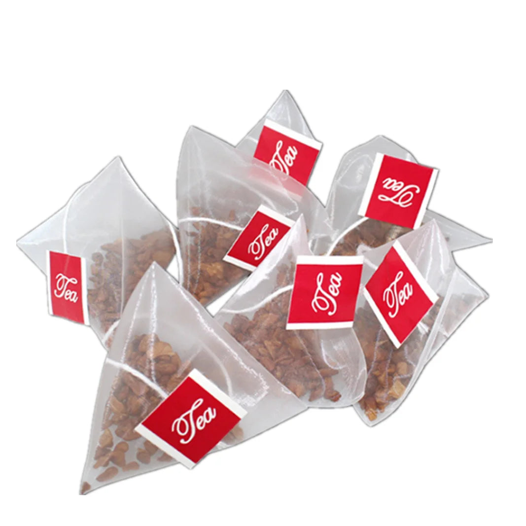 Food Grade Triangle and Pyramid Empty Nylon Mesh Corn Fiber Filter Bag for Tea Flower Packaging