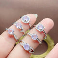 Low MOQ Dubai Zirconia Non Tainish 925 Sterling Silver Natural Lavender 18K White Gold Plating Jewelry Women Ring