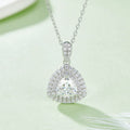 O93 Abiding Jewelry Wholesale Trillion Cut 1CT Moissanite Diamond Stone 925 Sterling Silver Double Halo Pendant Necklace