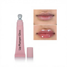Pink Squeeze Container Metal Applicator Hyaluronic Acid Lip Plumper Gloss Private Label