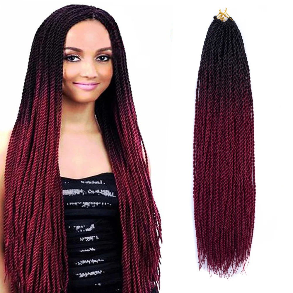 Sengealese Twist Braiding Hair Senegalese Twist Braid Crochet Hair Extension  22 Inch Senegalese Twist Ombre Braid