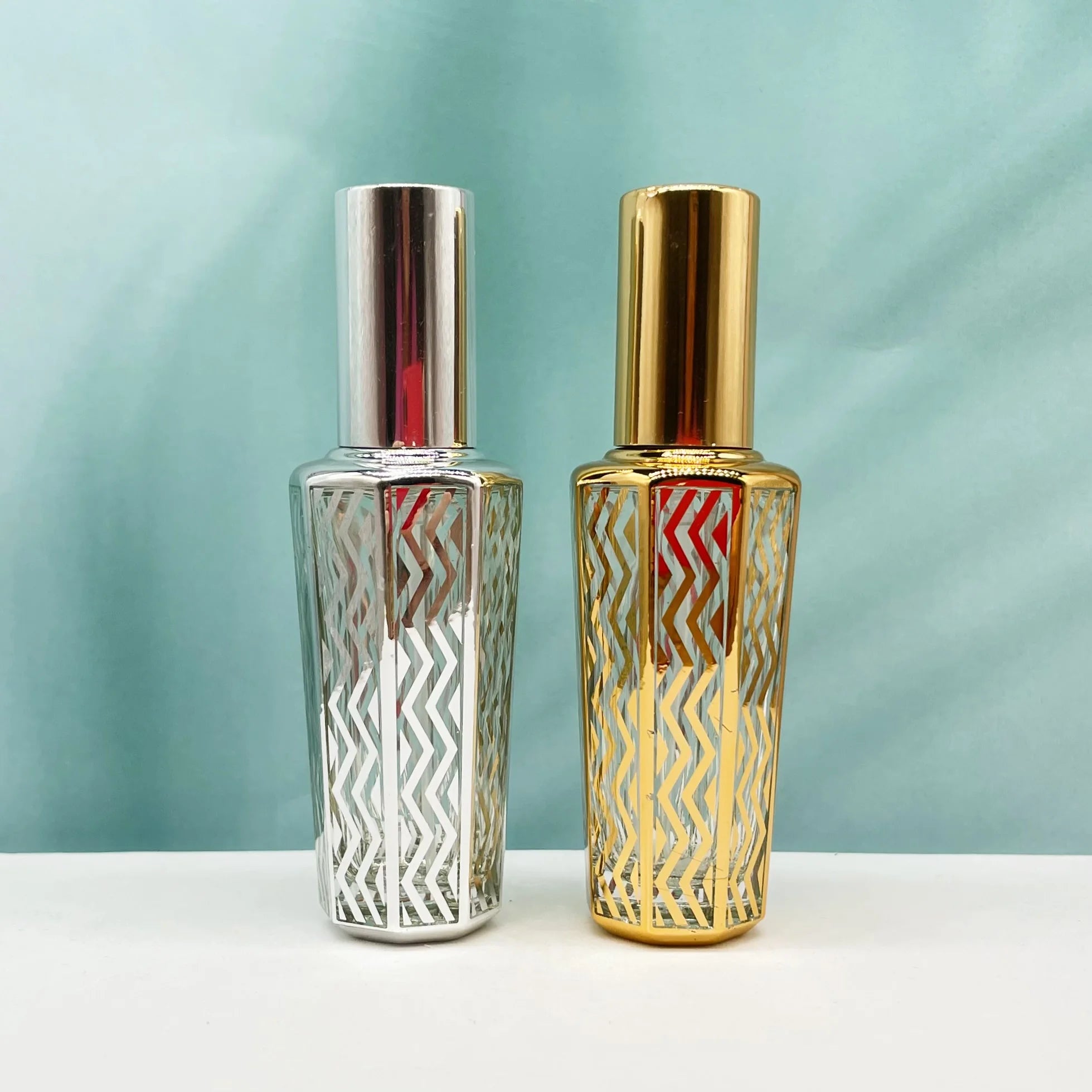15ml Glass Arabic Golden Perfume Bottle with Pump Sprayer Mist
