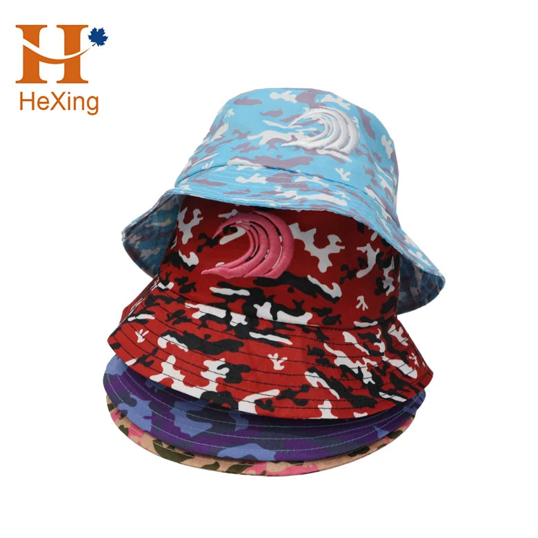 Custom Men Women  Digital Printing Logo and Embroidery Logo Fishing Hat Cap or Sublimation Transfer Print Plain Bucket Hat