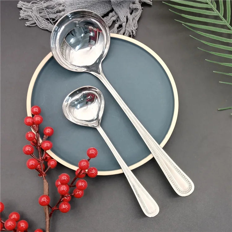 2022 New Arrivals Large Ladle Dinner Spoon Cutleries Set Stainless Steel Deep Spoon