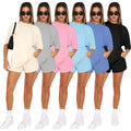 Dropshipping Summer Hot Sale New Jogging Gym Women Clothes Cotton Solid Color Casual Loose T Shirt Shorts Two Piece Women's Sets