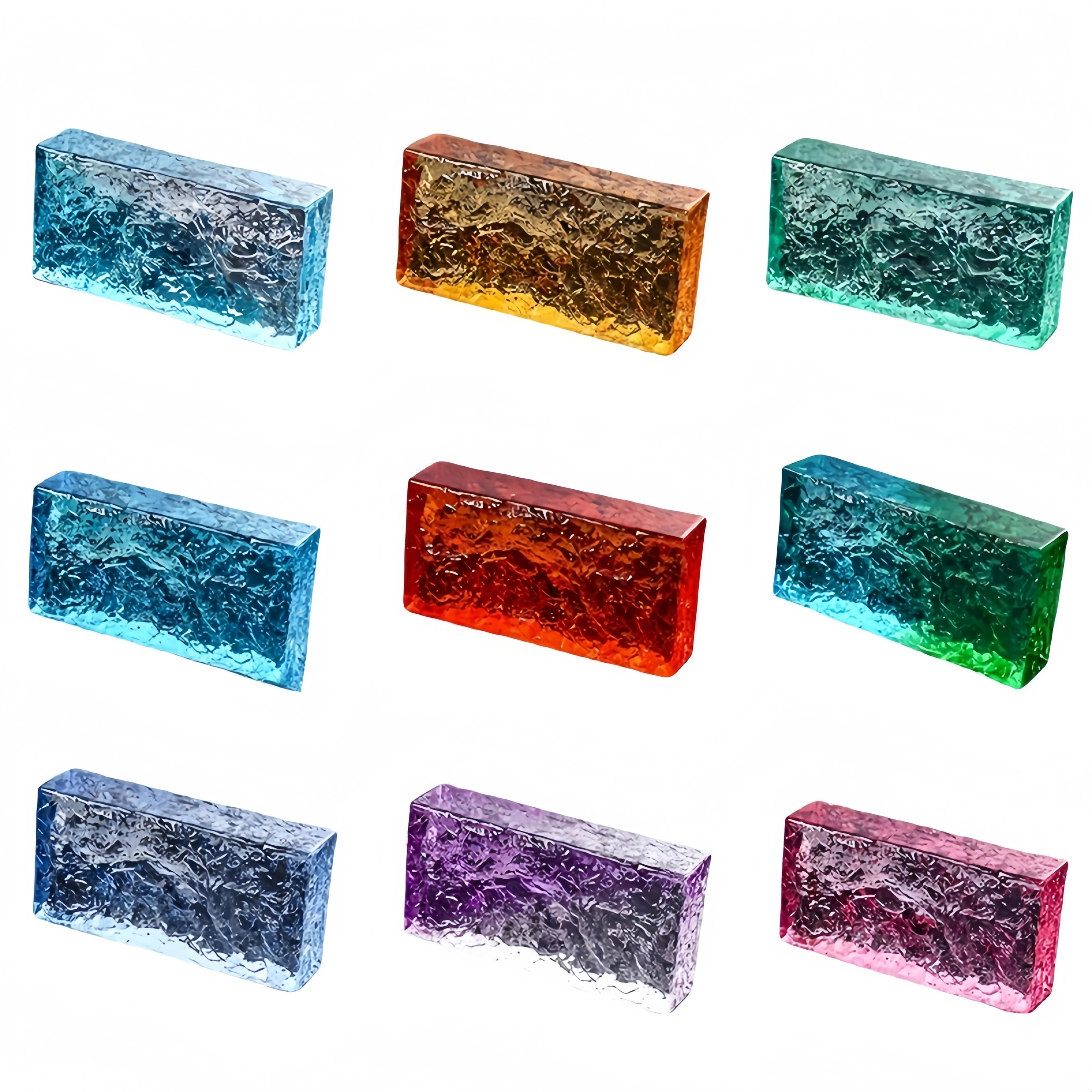 Glass Crystal Brick Partition Wall Transparent square Colored bar Counter Bathroom Partition bar Ultra-clear Ice-patterned Brick