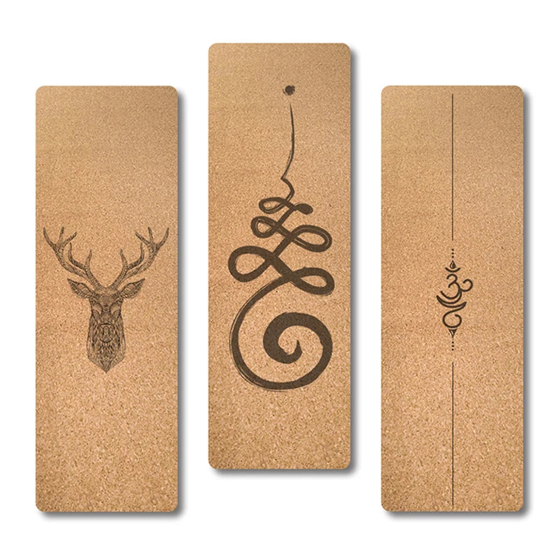 Ecoofit Custom or Standard Custom Eco Palm Bodhi Buddha Mandala Nature Rubber Yoga Mat with Carry Strap Plastic Free Packaging