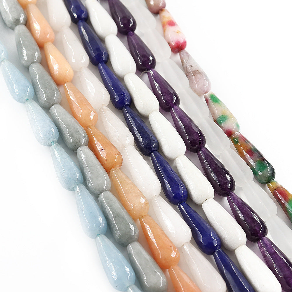 10*28MM Long Water Drop Garnet Colorful Natural Gemstone Bracelet Charm Stone Necklace Pendant Beads