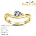 Wholesale S925 Silver 18k Gold Plated Designer Jewelry Fashion Pear Cut Cubic Zircon VVS Moissanite Rings for Women
