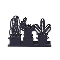 Wholesale in Bulk Stock Cheap Kitchen Dinner Plant Cactus Shape Funny Design Black Metal Iron Napkin Holder