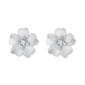 925 Sterling Silver AAA Zircon Stud Earrings Frosted Flower Design Gold Silver Luxury Wedding Valentine Jewelry Gift Sce1858
