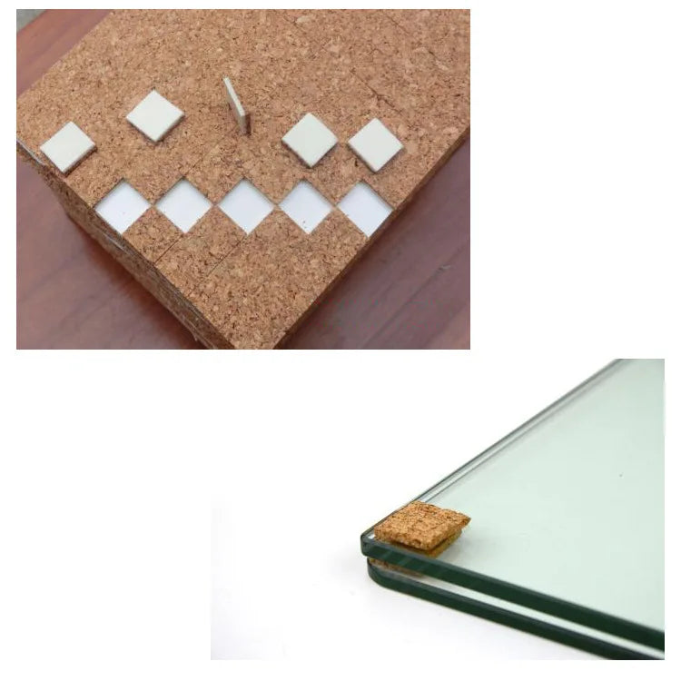 Transportation Shock and Pressure Resistant Cork Gaskets Rubber Coated PVC Glass Edge Protectors