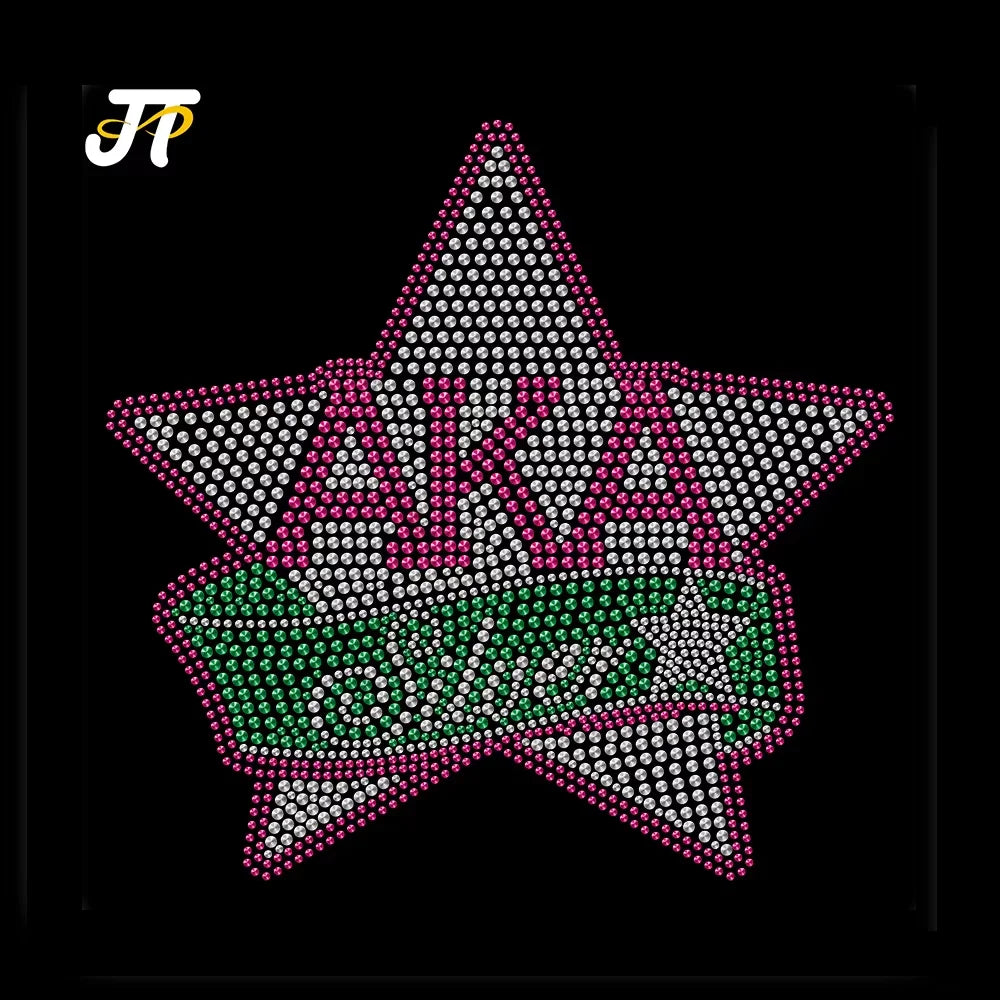 Custom Rhinestones Flatback Clothes Rhinestone Embroidered Patches Glass Material Hotfix Iron-On Rhinestone Embroidery Design
