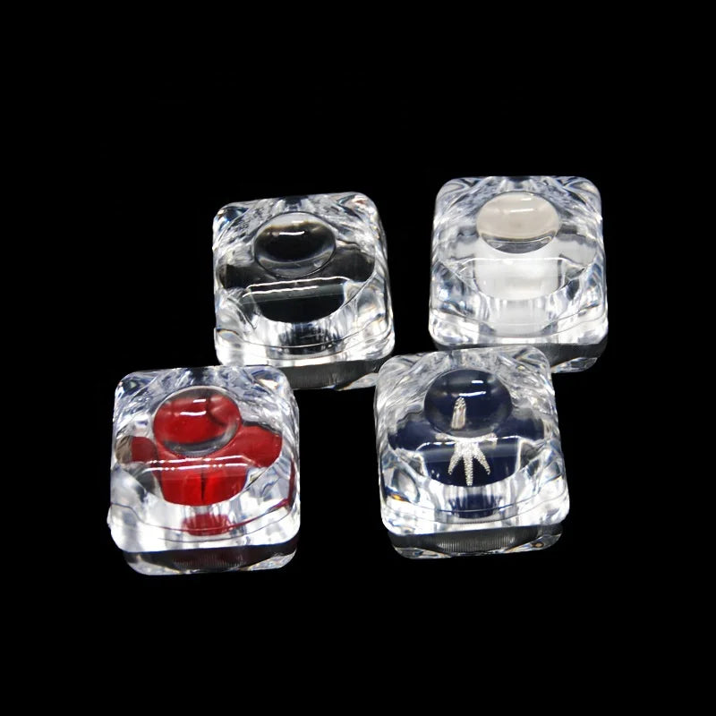 Manufacturers Magnifying Glass Rings Earring Plastic Jewelry Box Transparent Crystal Packaging Box
