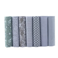 7 Pieces No Repeart Grey Stripe Polka Dots Floral Patterns Eco Skin-friendly 100% Cotton Durable Patchwork Sewing Accessory