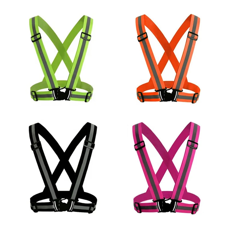 Reflective Material High Visibility Safety Night Running Reflective Belt Vest Adjustable Reflective Strap