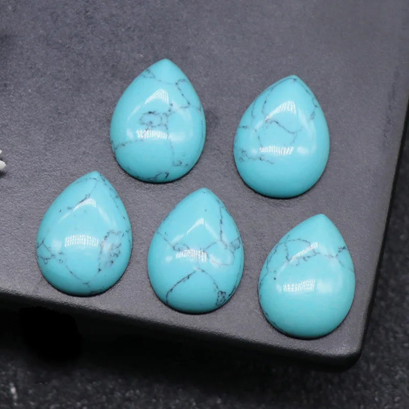 Diy Drop Shape Blue Turquoise Stone Cabochons AAA Quality Gemstone For Sale
