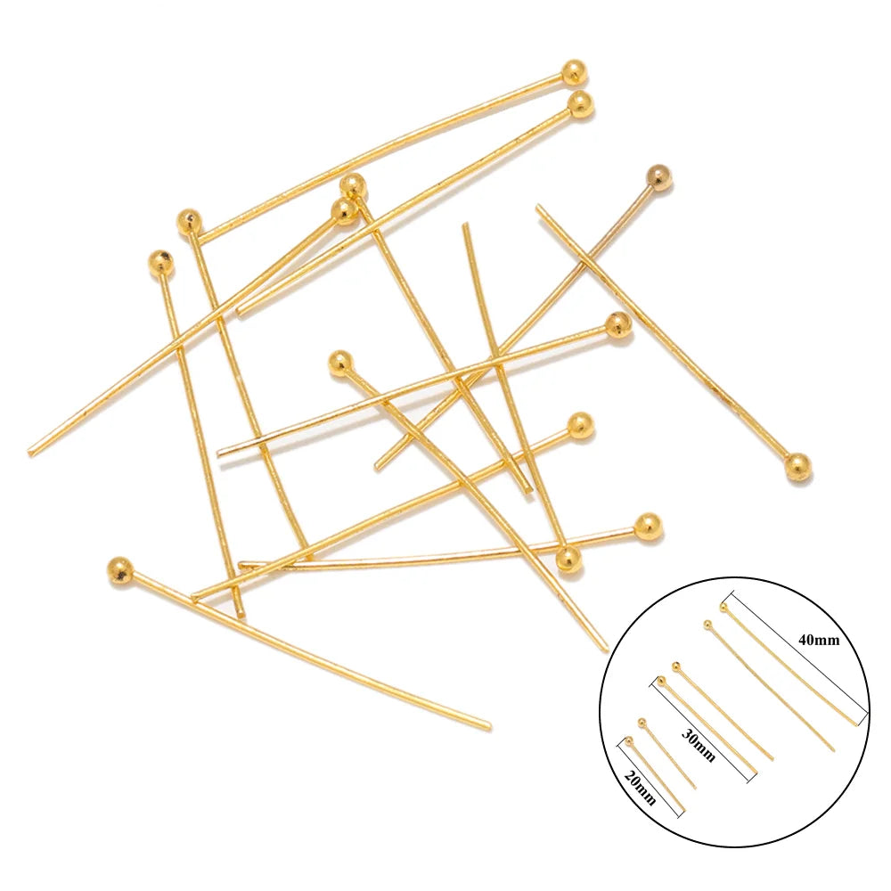 Wholesale DIY Earrings Findings Handmade Stainless Steel Gold Color Head Pins