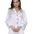 Fung 6001 Custom Evening Dresses Letter Embroidery Sleepwear Casual Shirt Shorts Silk Bridal Bridesmaid Wedding White Paj