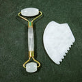 Diy Natural OpaliteJade Roller Set Prive Label Slimming Massage Jade Roller Gua Sha Stone Set with Box for Anti Aging