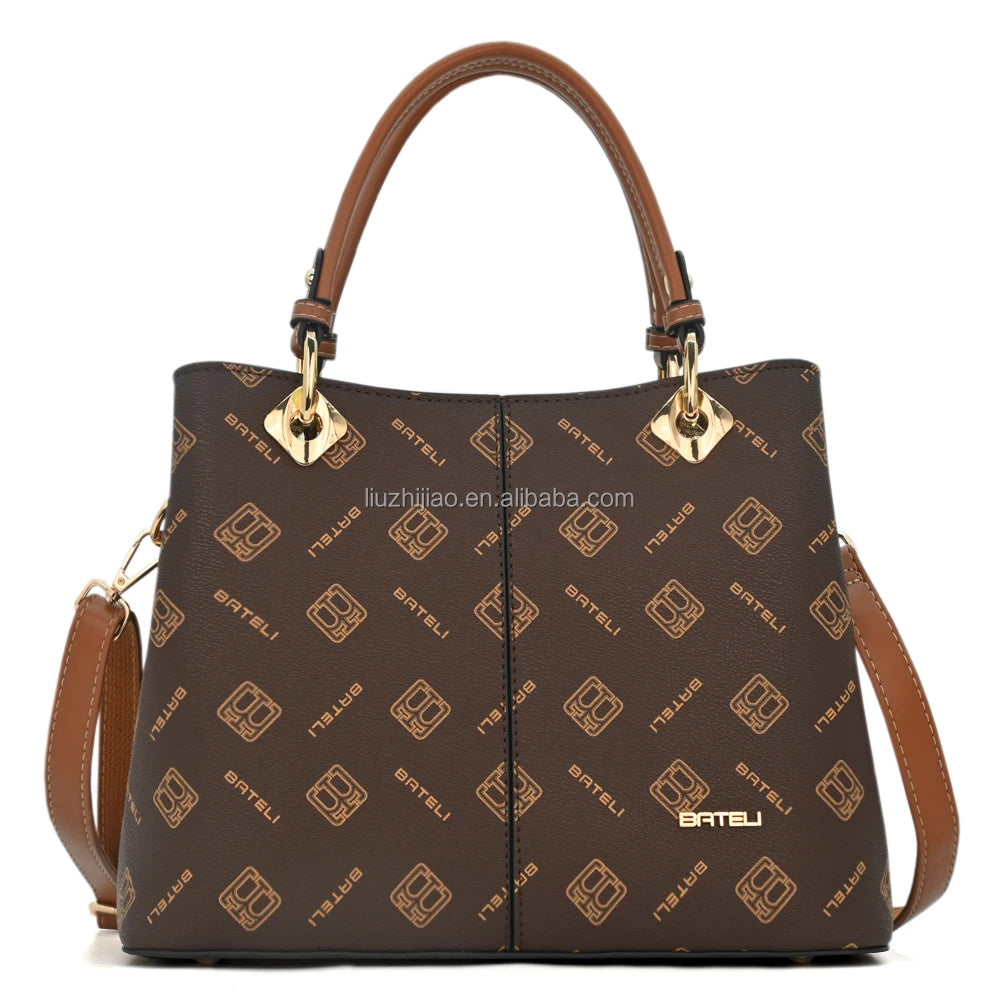 2024 Fashion Retro Printed Crossbody Sling Purse Zipper Closure Tote Hand Bag for Women Shoulder Bag Purse Handbags