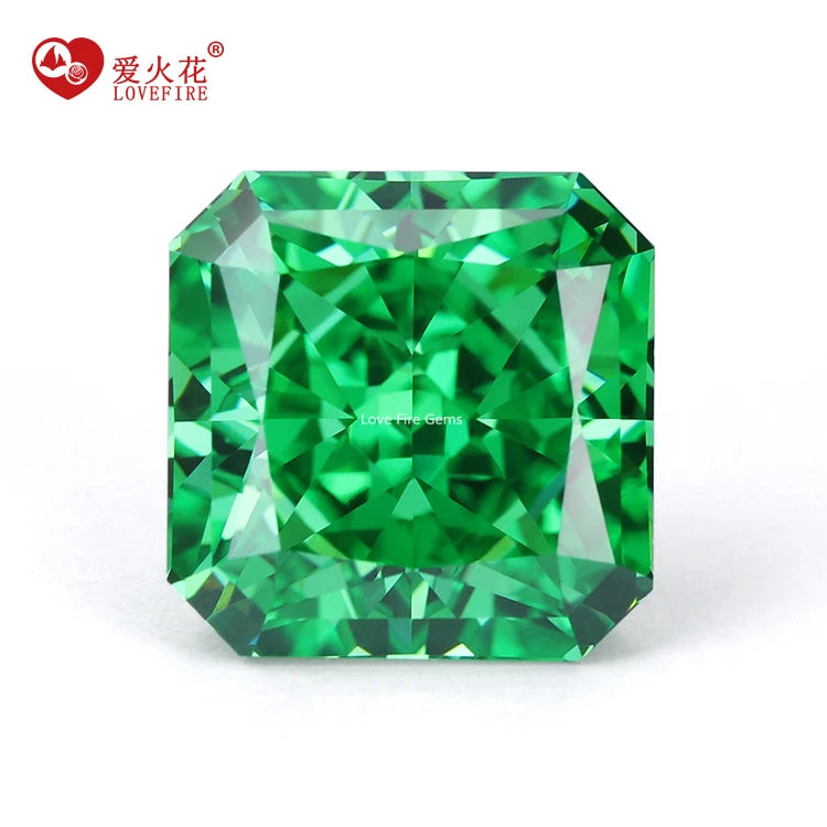 5A+ Synthetic Loose Diamonds Octagon Radiant Crushed Ice Cut Zircon Stone Price Paraiba Green Color Loose Cz Stones