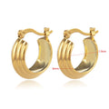 Fashion Stainless Steel 18k Gold Plated Geometric TEXTURE Hoop Earring Jewelry Huggie Earrings Hoops for Women