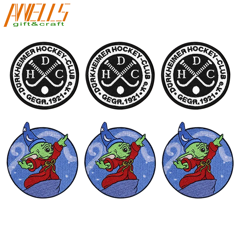 Iron on Retail Ready Motorcycle Clubs & Fire Departments Fully Customizable Twill Fabric Embroidered Patch with Heart Shape