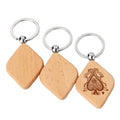 Wholesale Custom Laser Engraving Logo Blank Round Key Tag Natural Wood Keychain for Promotion Gift