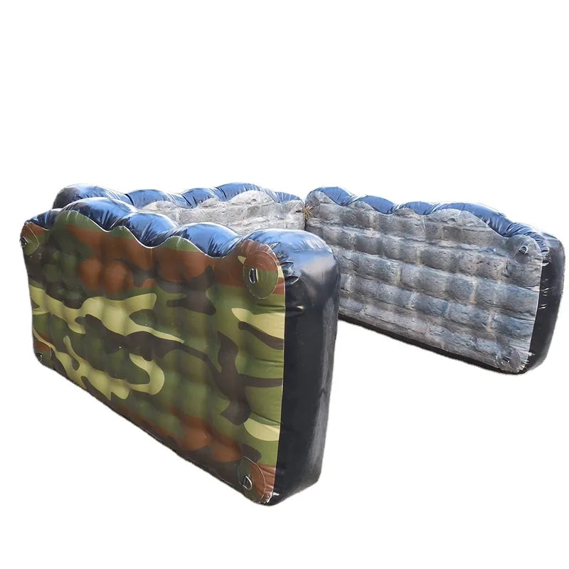 2mx0.3mx1.5m Kids Outdoor/Indoor Archery Paintball Inflatable Bunkers Full Printing Durable 0.60mm PVC Tarpaulin Commercial