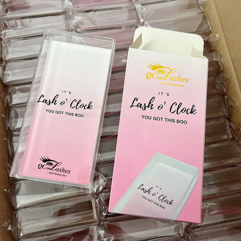 Custom Logo Size and Packaging Acrylic Eyelashes Tile Box With Cover Dust -Proof Acrylic Eyelashes Tile Storage Box