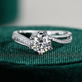 Hot Sale Silver 925 Original 1 Carat D Color Diamond Test Past Snowflake Moissanite Ring Women Platinum Plated Engagement Ring