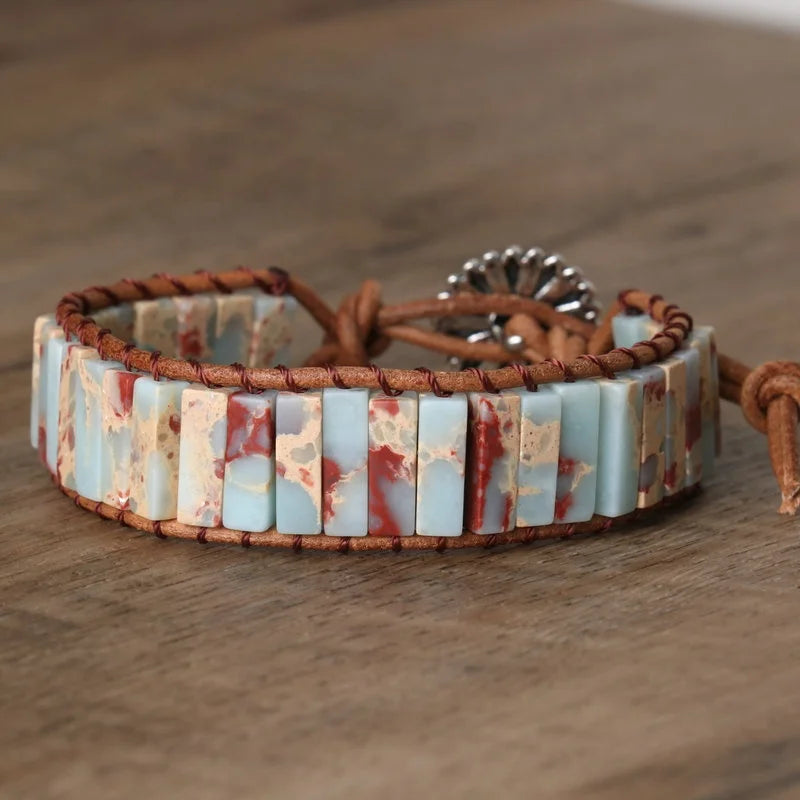 Newest Agalmatolite Jasper Bracelet Handcrafted Adjustable Gemstone Bohemian Dainty Bracelet for Women Drop Shipping Wholesale