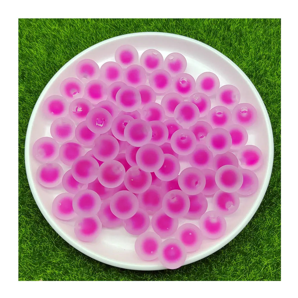 16mm 100pcs Matte Colorful Half Hole Round Acrylic Beads Spacer Beads for Jewelry Making Handmade DIY Bracelet