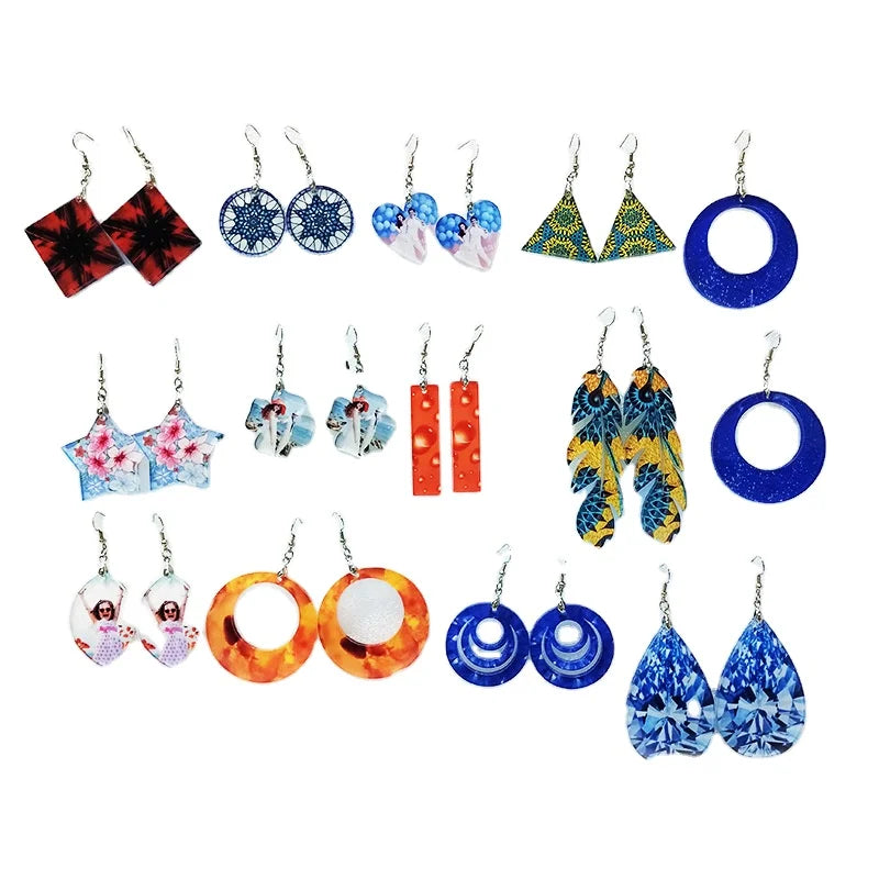 Decor Sublimation Blanks Acrylic Earrings for Custom Christmas Gifts/Graduation/Valentine's/Kid's Gifts