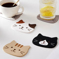 Ychon Cute Cartoon Cat Shaped Tea Mat Cup Holder Mat Coffee Silicone Coaster Non-slip Hot Drink Insulated Pad Kids Favor Mat