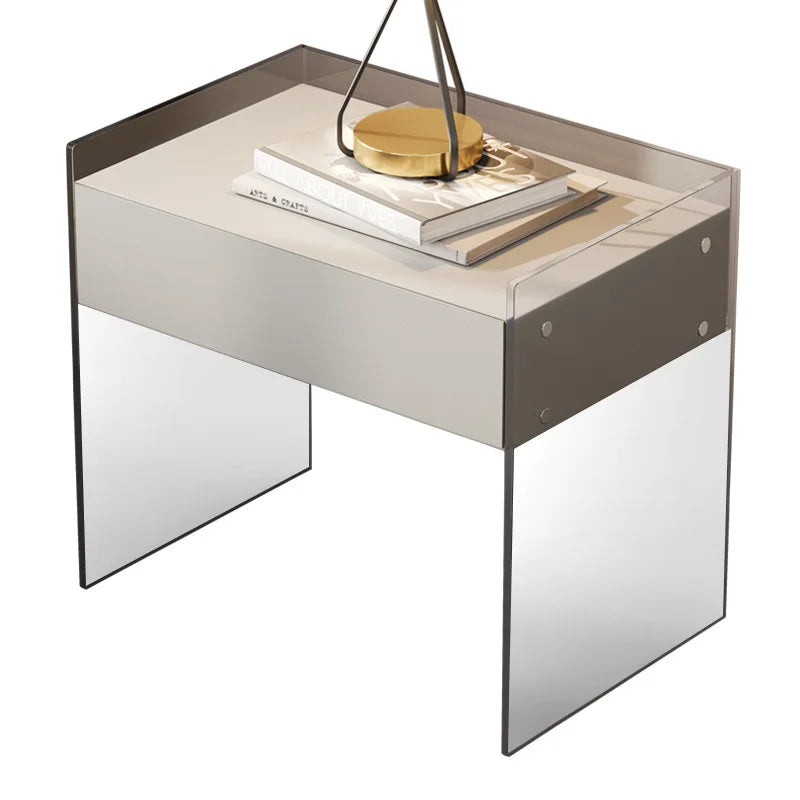 HANYEE Custom Acrylic Nightstand Side Table With Drawers Modern Design Clear Home Decor Display End Table for Living Room