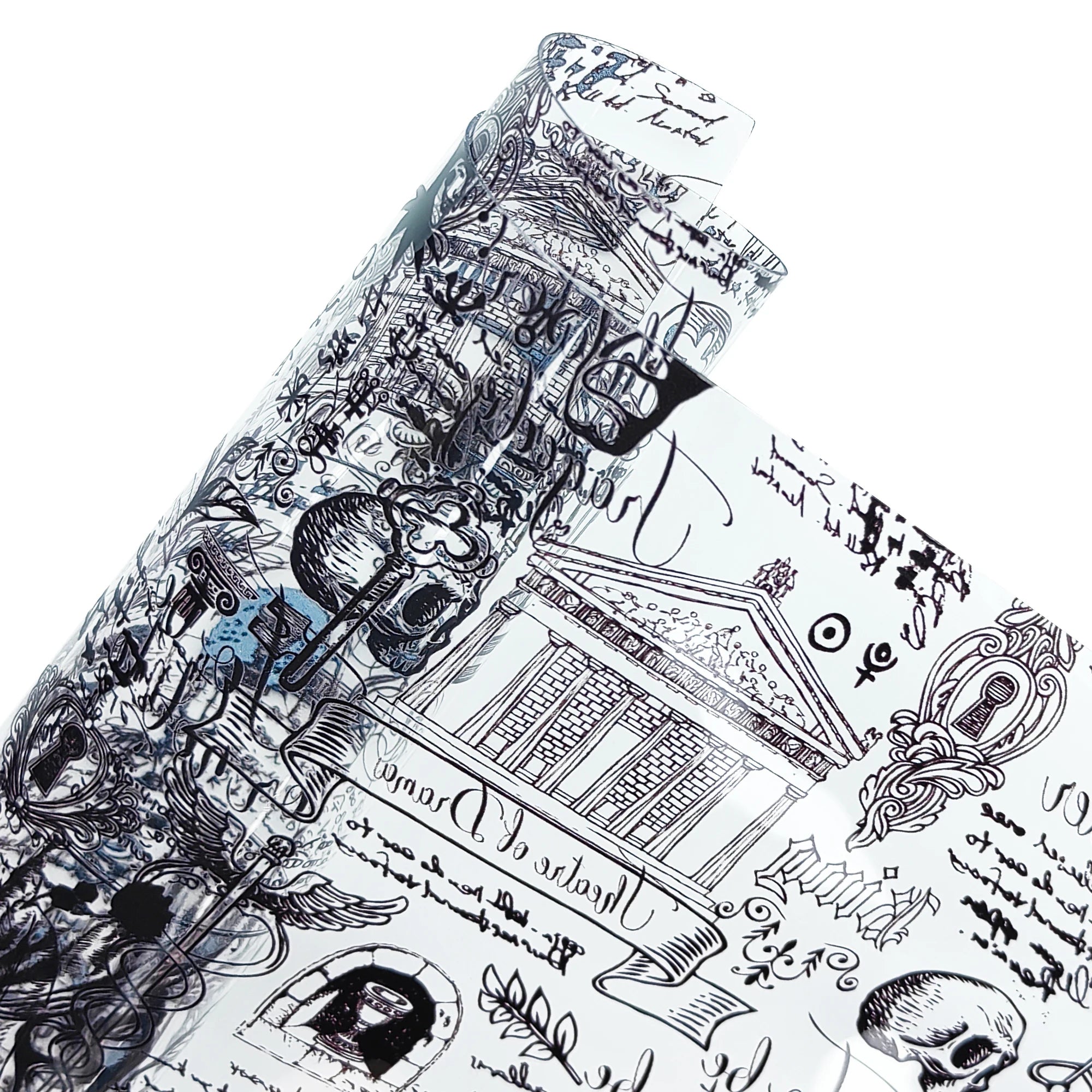Custom Digital Printing Faux Leather Fabric Sheets PU PVC Synthetic Artificial Printed Leather Newspaper Series Style