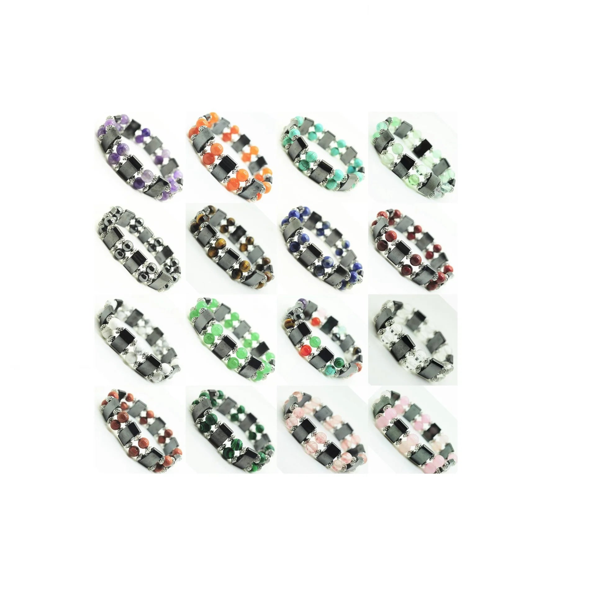 Latest China New Model 8mm Hand Production Hematite Round Gemstones Bracelet Multiple Gemstones Available