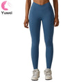 Women's High Waist Yoga Leggings Quick Dry Compression Running Tights with Pockets Solid Workout Pants