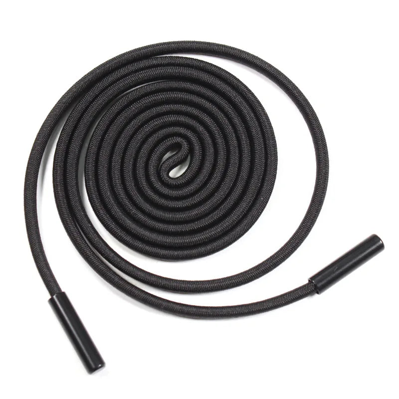 Manufacturer Supply 3mm 6mm Black Round Elastic Cord Alloy Metal End Drawcord for Garment/shoe