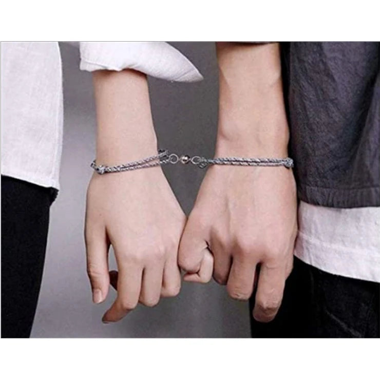 Magnetic Charm  Bracelet Vows  Adjustable Rope Couple Bracelets for Couples Best Friend