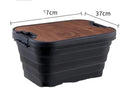 Zenewood Outdoor Camping Rectangle Food Container PP Plastic 30L Foldable Car Storage Box Black Glossy