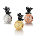19*9mm 3pcs/bag Metal CZ Brass Micro Pave Cubic Zirconia Pineapple Spacer Charms Beads For DIY Bracelets